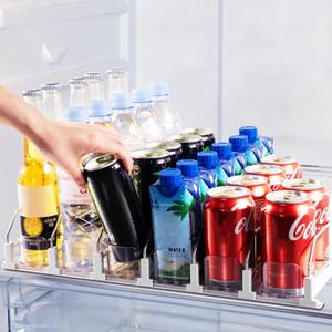 Coanto Drink Organizer for Fridge, Soda Can Dispenser for Refrigerator, Automatic Self-Pushing Fridge Drink Dispenser Holds up to 30 Cans, 6 Row, White