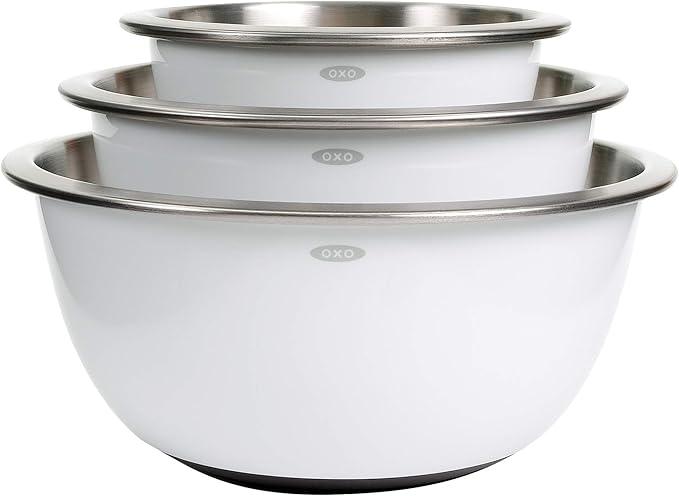 OXO Good Grips 3Piece StainlessSteel Mixing Bowl Set