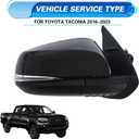 Right Passenger Side Mirror fit for Toyota Tacoma 2016-2022 2023 Rear View Door Mirror Black POWER|SIGNAL|HEAT|With Blind Spot Monitor(Partslink TO1321350)(8Pins)