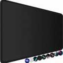 Large Gaming Mouse Pad, 31.5x15.7 inch Large Extended Computer Keyboard Mouse Mat, Water Resist Non-Slip Mousepad Rubber Base Long XXL Desk Mouse Pad for Work & Gaming, Office & Home, Black, 31.5L x 15.7W inches