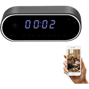 Alarm Clock Camera, HD 1080P Hidden Cam Clock with Motion Detection, Surveillance Camera for Home Indoor Security WiFi Nanny Clock Cam, Baby Monitor, Pet Cam