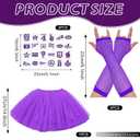 Ramede 21 Pcs Purple Spirit Wear Girls Team Spirit Day Accessories Field Camp Day Color War Accessories Pep Rally Supplies Camp Game Color Team Items Bulk Tutu Noisemaker Stickers for Sport