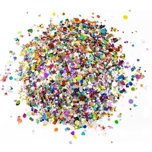 Hygloss Products Sequins and Spangles Variety Pack- Add Shimmer and Shine to Any Surface- 4 Ounce Bucket