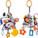 TUMAMA High Contrast Baby Toys, Black and White Infant Toys 0-3 Months for Newborn, Soft Sensory Rattles Toys with Teether for Toddlers