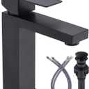 Black Bathroom Faucet ARCORA Matte Black Faucet for Bathroom Sink Modern Single Hole Bathroom Faucet with cUPC Supply Lines and Pop Up Drain (Short)