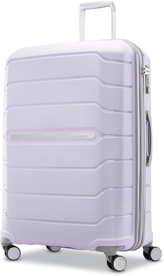 Samsonite Freeform Large Checked Luggage with Dual 360 Spinner Wheels - TSA Lock, Airline-Approved - Lightweight Durable Polypropylene Expandable Hardshell - Lilac