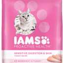 IAMS Proactive Health Adult Sensitive Digestion & Skin Dry Cat Food with Turkey, 13 lb. Bag, Best By: OCT 07, 2026