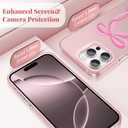 ZTOFERA for iPhone 16 Pro Max Case,Cute Pink Ribbon Bow Tie Planet Star Floral Aesthetic Phone Case,Trendy Slim Hard IMD Shockproof Protective Bumper Phone Cover for Women Girls,Ribbon