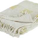 Yellow Woven Cotton Throw Blanket