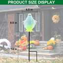 2 x Halloween Decorations Outdoor,Fluorescence Ghost Silhouette Halloween Stakes,Decorative Garden Stakes with Ghost Design Metal Yard Decorations for Outside,