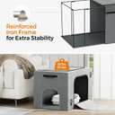 Honiakaka Cat Litter Box Enclosure with Cat Bed; Hidden Enclosure Litter Tray in Living Room, Bedroom, Corner; Kitten Washroom Fit Most of Litter Box; Large Pet Litter Box Pee Shield
