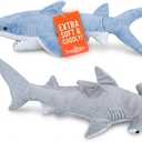 Bedwina Stuffed Animal Sharks - Pack of 2 Large, 14 inch Mako & 13 inch Hammerhead Plush Shark Toys, Stuff Animals Toy, for Baby Toddlers & Kids