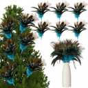 Suncalla 12 Pcs 11.8 Inch Peacock Feather Pick Decorations Peacock Bird Feather Decorations for DIY Craft Wreaths Vases Home Xmas Day Wedding Christmas Tree Party Decor