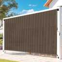 Outdoor Roller Shades for Patio, Mocha 12' W x 8' H Cordless Patio Shades Roll Up Outdoor Blinds with Splicing Design, 90% UV Protection for Porch Gazebo Pergola, 144"W x 96"H
