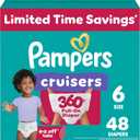 Pampers Diapers - Cruisers 360 - Size 6, 48 Count, Babyproof up to 100% Leakproof Pull-On Diaper