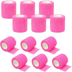 12 Rolls Athletic Pre Wrap Tape, 2 Inch x 5 Yards Self Adhesive Bandage Wrap, Cohesive Bandages for Athletic Baseball, Sports, Pets, Wrist, Ankle, Hands, Knees (Pink)