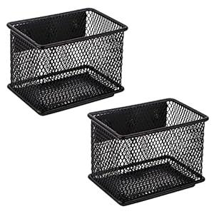 White Magnetic Basket, Magnetic Pencil Holder for whiteboard, Wire Mesh Magnetic Refrigerate Organizer, Magnetic shelf Desktop Storage, 3.42'' x 2.36'' x 2.55'', One Item Only