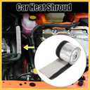 Car Heat Shroud 5/8" ID 10ft Aluminized Sleeving Insulated Shield Sleeve Heat Wire Shield Sleeve for 5/8" OD Fuel Lines Heat Protection Auto Replacement Parts