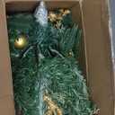 2 Pack 24 Inch Lighted Outdoor Christmas Tree with Dual Color LED Lights, Remote Control Battery Operated Pre-lit Pathway Urn Filler, Christmas Porch Decorations for Home, Porch & Yard (Green Gold)