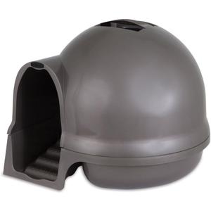 Petmate Booda Clean Step Cat Litter Box Dome (Made in the USA with 95% Recycled Materials)- Brushed Nickel, Made in USA