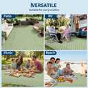 Garvee 8x10 Modern Striped Waterproof Outdoor Rug Reversible, Large Patio Camping Mat for RV, Backyard, Balcony, UV Protected Plastic Straw Outdoor Carpet, GreenWhite