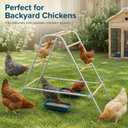 Chicken Perch & Roosting Ladder with 2 Feeders, Metal Chicken Coop Playground