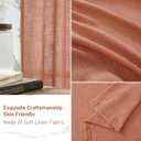 LAMIT Light Filtering Sheer Linen Curtains 102 inches Long, Linen Textured Semi Sheer Bronze Grommet Natural Boho Drapes for Living Room/Farmhouse, 2 Panels, Terracotta, 52 x 102 Inch