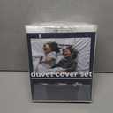 Daite King Size Duvet Cover Set, White/Green Flower Pattern