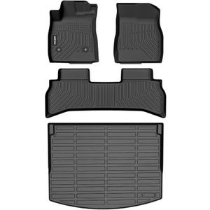AIPOIL Floor Mats & Cargo Liner Set for 2021-2025 2026 Chevy Chevrolet Trailblazer FWD (Only Fit Cargo in Upper Deck Position) All Weather TPE Car Full Set Custom Car Mats Accessories - Black