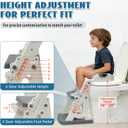 Potty Training Toilet Seat, Stable Potty Training Seat with Step Stool, 2 in 1 Toddler Toilet Seat with Steps for Kids Boys Girls, Toddler Potty Seat with Ladder, Splash Guard, Anti-Slip Pads (Gray)