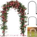 Thickened Rustproof Garden Arch, Wedding Arch- 4.6 * 7.8 or 6.4 * 7.5Ft, Easy to Assemble, Long Lasting and Durable, Metal Arch for Garden Arbor Trellis & Climbing Plant