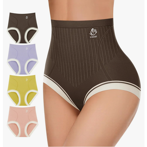 Women's High Waisted Underwear Tummy Control Ladies Panties Postpartum Briefs Breathable Full Coverage 4 Pack XL