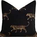 vctops Luxury Tiger Jacquard Throw Pillow Cover Soft Velvet Animal Pattern Decorative Cushion Cover Modern Square Accent Pillowcase for Couch Bedroom Living Room (Type B,20"x20")