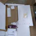 COMHOMA Vanity Desk with Mirror and Lights, Makeup Vanity Table with 4 Drawers & Storage Shelves, Large HD Mirror, 3 Color Modes & Adjustable Brightness, Modern Dressing Table for Bedroom, White