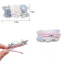 Flower Hair Clips Set for Baby Girl Lightweight Floral Hair Bow Accessories with Boutique Fully Lined Alligator Clip for Toddler Teens Gifts (AE)