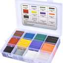 Veemoon 650pcs Flame-retardant Insolation Power Cable Shround Heat-shrink Tubing (20X13.8CM, Assorted Color)