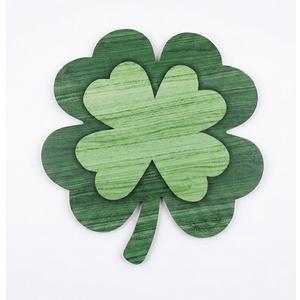 St Patricks Day Door Decorations, Shamrock Wooden Sign for Saint Patrick's Day Decor, Shamrock Hanging Decoration for Front Door and Wall (Green)