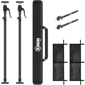 XINQIAO Truck Bed Cargo Bar for Pickup 39.4 in to 70.8 in Adjustable, Comes with a Net and a Divider, 200 LB Capacity Also Used for A Third Hand Support Pole, 2 Sets