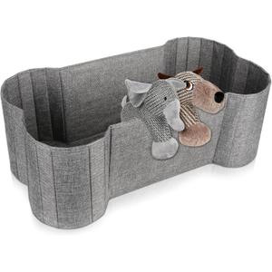 Lukeline Large Dog Toy Basket, Bone Shape Dog Toy Storage Box, Foldable Fabric Storage Bin for Pet toys and Pet Supplies, 26.4 * 12.6 * 9.5 Inches (1 Pack-Grey)