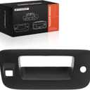 A-Premium Tailgate Handle Bezel with Camera Hole & Keyhole Compatible with Chevy Silverado 1500 2009-2013, Silverado 2500 HD 3500 HD & GMC Sierra 1500 2500 HD 3500 HD, Textured Black