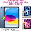 Juvraixo Privacy Screen Protector for iPad A16 11th/10th Generation 10.9 inch (2025/2022) Tempered Glass Anti-Spy Anti Blue Light [Face ID & Apple Pencil Compatible] Case Friendly