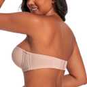 Strapless Bras for Women Large Breasts with Clear Straps, No Harm No Burn, 40DD (Beige)