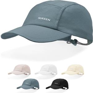 Sukeen Lightweight Sun Hat for Women Men,Quick Drying Baseball Cap UPF50+ Running Hats Foldable Sport Cap for Outdoor Daily, Grayish Blue