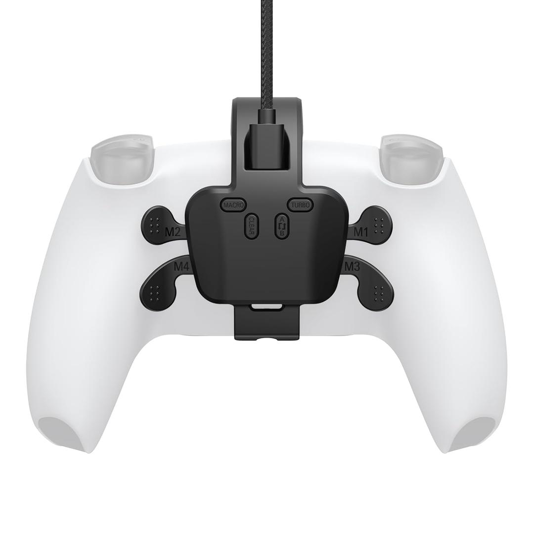 IWGAME Back Paddles for PS5 Controller, Plug and Play with 4 Back Buttons Attachment Compatible with PS5/PC/MAC, Support Turbo, Rrogrammable, Map, Key Swap Functions(Not include Controller)