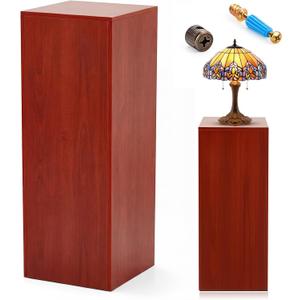 RattanView Wooden Cube Display Pedestal Stand, 15 x 15 x 36 Inch Sculpture Pedestal Stand, Display Riser Column Pillar Easy Assembly Required for Gallery Store Home Wedding Party Event Decor