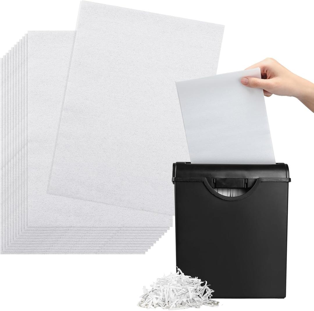 100 Pcs Paper Shredder Lubricant Sheets Paper Shredder Oil Lubricant for Cross-Cut and Micro-Cut, 6 x 8.50 x 0.031 Inch
