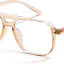 livho Retro Aviator Blue Light Blocking Glasses for Women Men with Soft Case, Trendy Rectangle Computer Eyeglasses