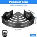 2 Pack Corner Shower Caddy Suction Cup Rust-proof aluminum alloy With 4 hooks No drilling required Removable Waterproof Bathroom Storage Rack for Shampoo, Shower Gel, Razors (gunmetal gray)