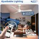 Depuley Ceiling Fan with Light and Remote: 52 Inch White 3 Blade Outdoor Fans for Patios - Dimmable Indoor Fan with Lights Fandelier for Gazebo