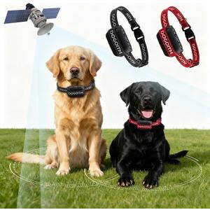 GPS Wireless Dog Fence for 2 Dogs, Dog Collar with 3 Warning Modes, Pet Containment System with Real-time Signal Updates, Electric Dog Fence Collar with Wide Adjustable Range for Most Dogs